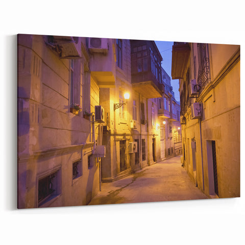 Baku Old Town Alley Art - Azerbaijan Night Street Scene