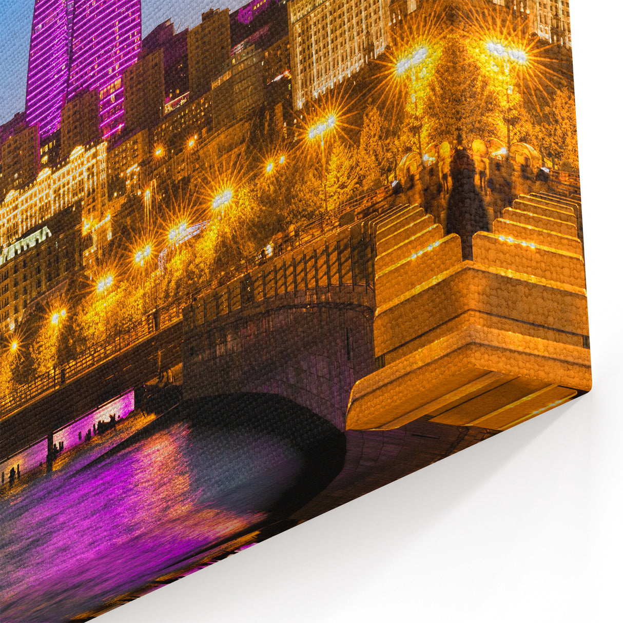 Baku Flame Towers Art - Azerbaijan Night Skyline with Full Moon