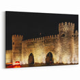 Baku Fortress Wall Art - Azerbaijan Historic City Gate at Night