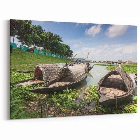 Scenic Bangladesh Boating Landscape - Beautiful Asian Nature Wall Art