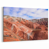 Azerbaijan Red Hills Art - Colorful Mountain Landscape Print
