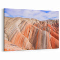 Azerbaijan Striped Hills Art - Vibrant Mountain Landscape Print