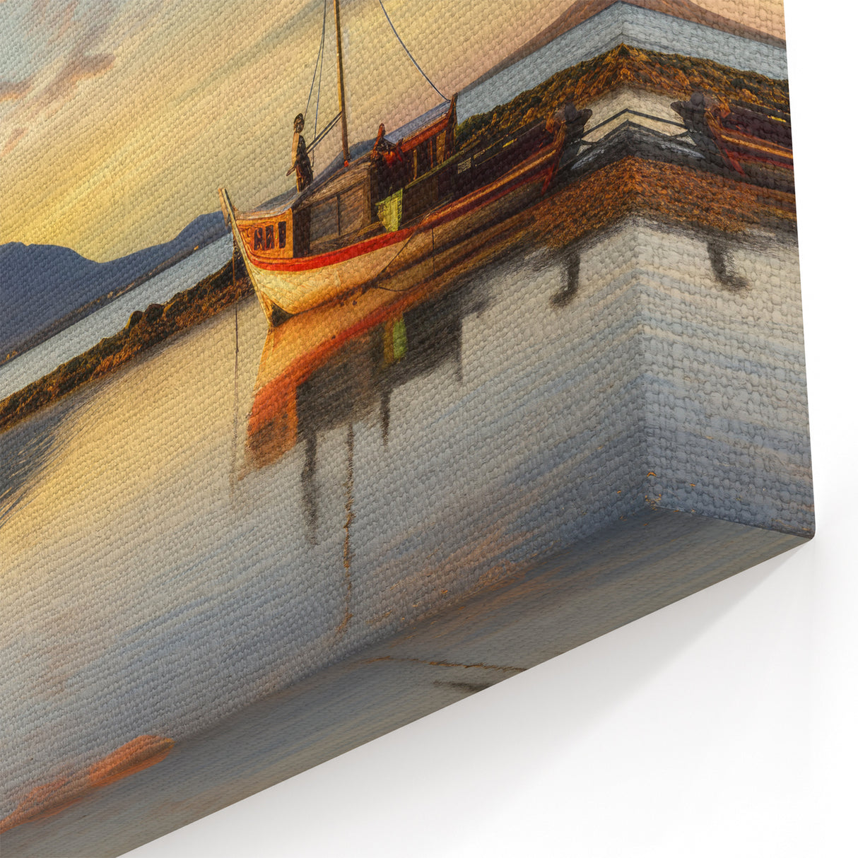 Golden Sunset Over Calm Waters - Mauritius Coastal Landscape Art