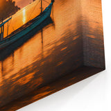 Fiery Sunset Over Tranquil Waters - Mauritius Coastal Landscape Art