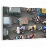 Bustling Dhaka Street Scene - Dynamic Bangladeshi Urban Wall Art