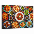 Azerbaijan Cuisine Art - Vibrant Traditional Food Spread Print