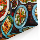 Azerbaijan Cuisine Art - Vibrant Traditional Food Spread Print