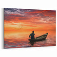Tranquil Sunset on the Water - Serene Bangladeshi Landscape Art