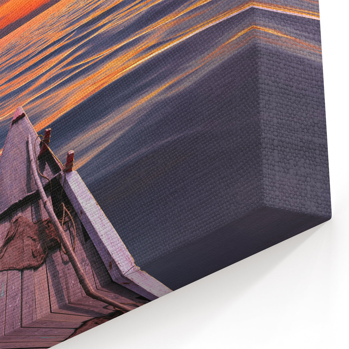 Sunset Over Calm Waters - Serene Bangladeshi Boat Journey Art