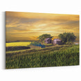 Golden Fields and Village Huts - Peaceful Bangladeshi Countryside Art
