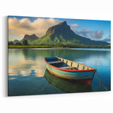 Serene Mauritius Boat Scene - Tranquil African Landscape Art