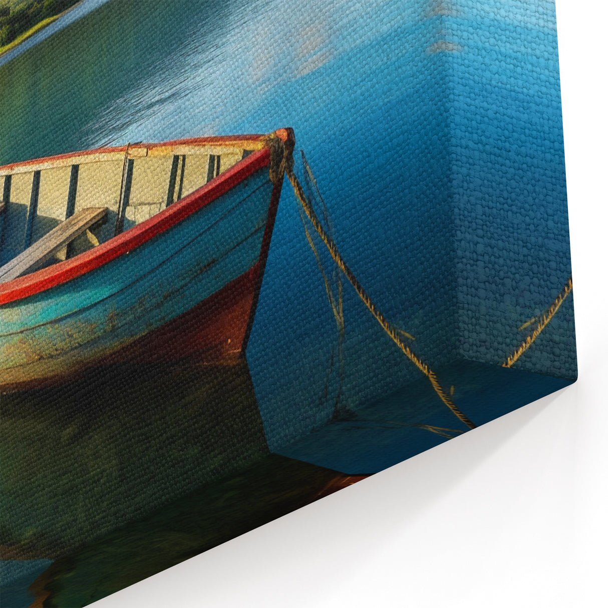 Serene Mauritius Boat Scene - Tranquil African Landscape Art