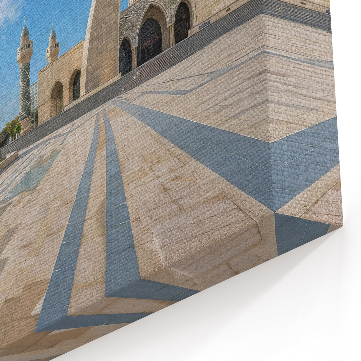 Modern Baku Mosque Art - Architectural Beauty Under Clear Skies Print