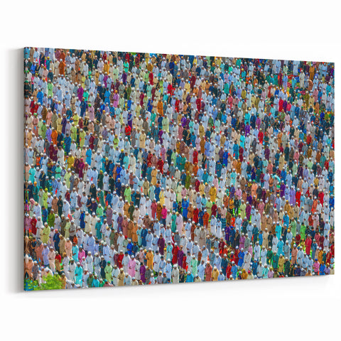 Bangladesh Prayer Gathering - Vibrant Cultural Unity Canvas Wall Art