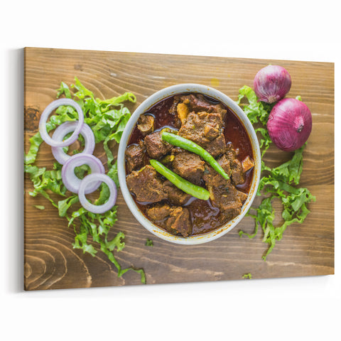 Traditional Bangladeshi Cuisine - Vibrant Food Photography Canvas Wall Art