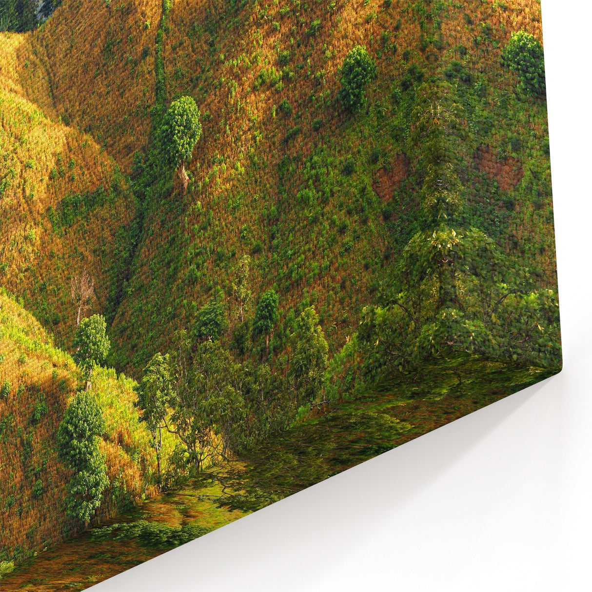 Misty Hills of Bangladesh - Serene Nature Landscape Canvas Wall Art
