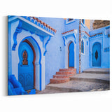Moroccan Wall Art - Chefchaouen Blue Cityscape Architecture Decor