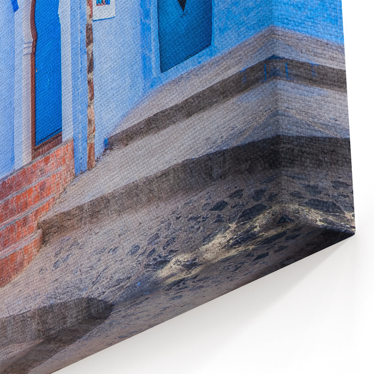 Moroccan Wall Art - Chefchaouen Blue Cityscape Architecture Decor