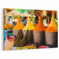 Moroccan Wall Art - Vibrant Spice Market Scene Marrakech Decor