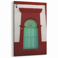 Elegant Baja California Sur Wall Art – Mint Green and Red Door Print