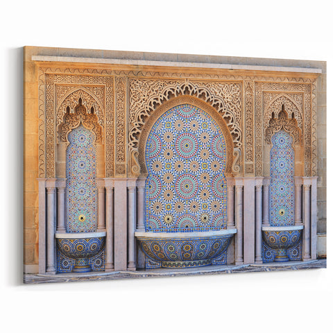 Moroccan Tile Art - Intricate Fountain Mosaic Wall Decor
