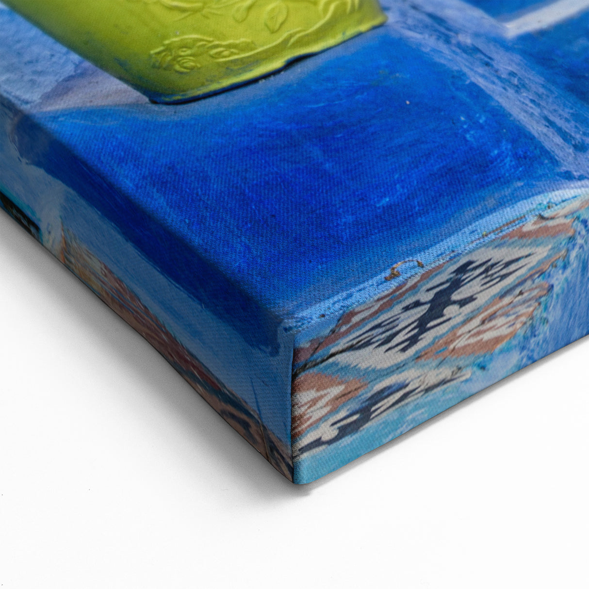 Marrakech Wall Decor - Vibrant Blue Cityscape with Colorful Pots