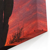 Sunset in Baja California Wall Art – Silhouette Cactus Desert Print