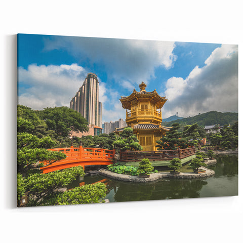 Hong Kong Garden Pagoda Art - Serene Traditional and Modern Fusion