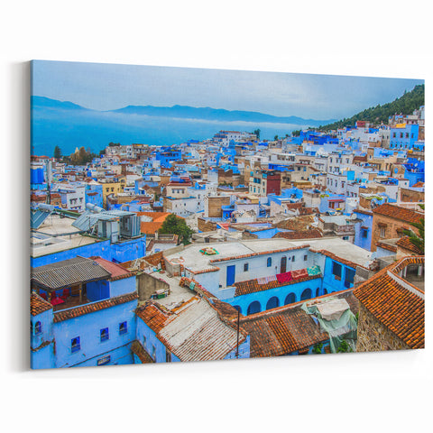 Moroccan Scenery Prints - Blue City Rooftop View in Chefchaouen