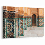 Moroccan Framed Art - Intricate Tile and Archway Design in Marrakech