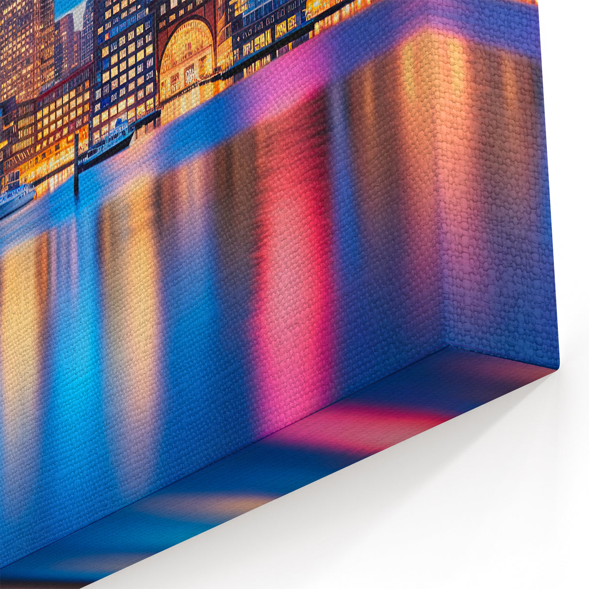 Boston Skyline at Night – Vibrant Massachusetts Waterfront Wall Art