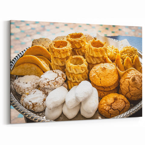 Moroccan Pastry Delight - Culinary Moroccan Wall Art for Kitchen Decor