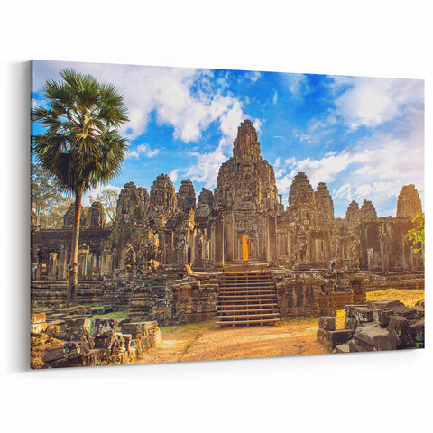 Temples of Cambodia Prints - Majestic Bayon Temple at Sunrise
