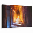 Cambodian Landscape Canvas - Sunlit Corridor of Angkor Wat