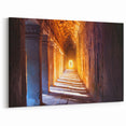 Cambodian Landscape Canvas - Sunlit Corridor of Angkor Wat