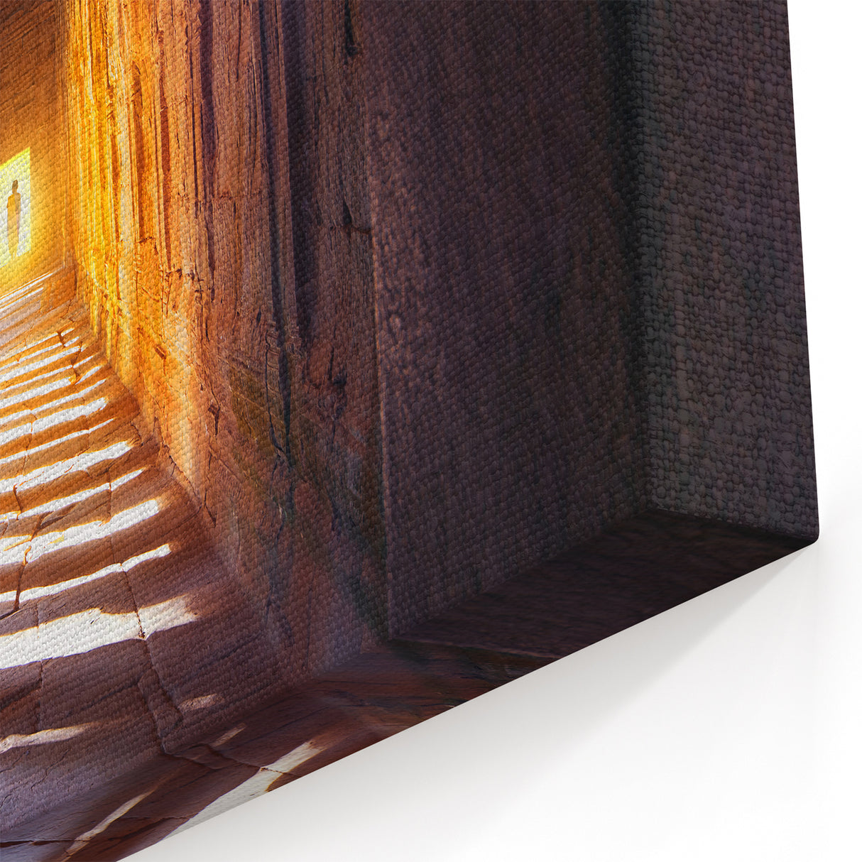 Cambodian Landscape Canvas - Sunlit Corridor of Angkor Wat