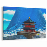 Mystic Mountain Temple Art - Bhutan Scenic Architecture Prints for Decor