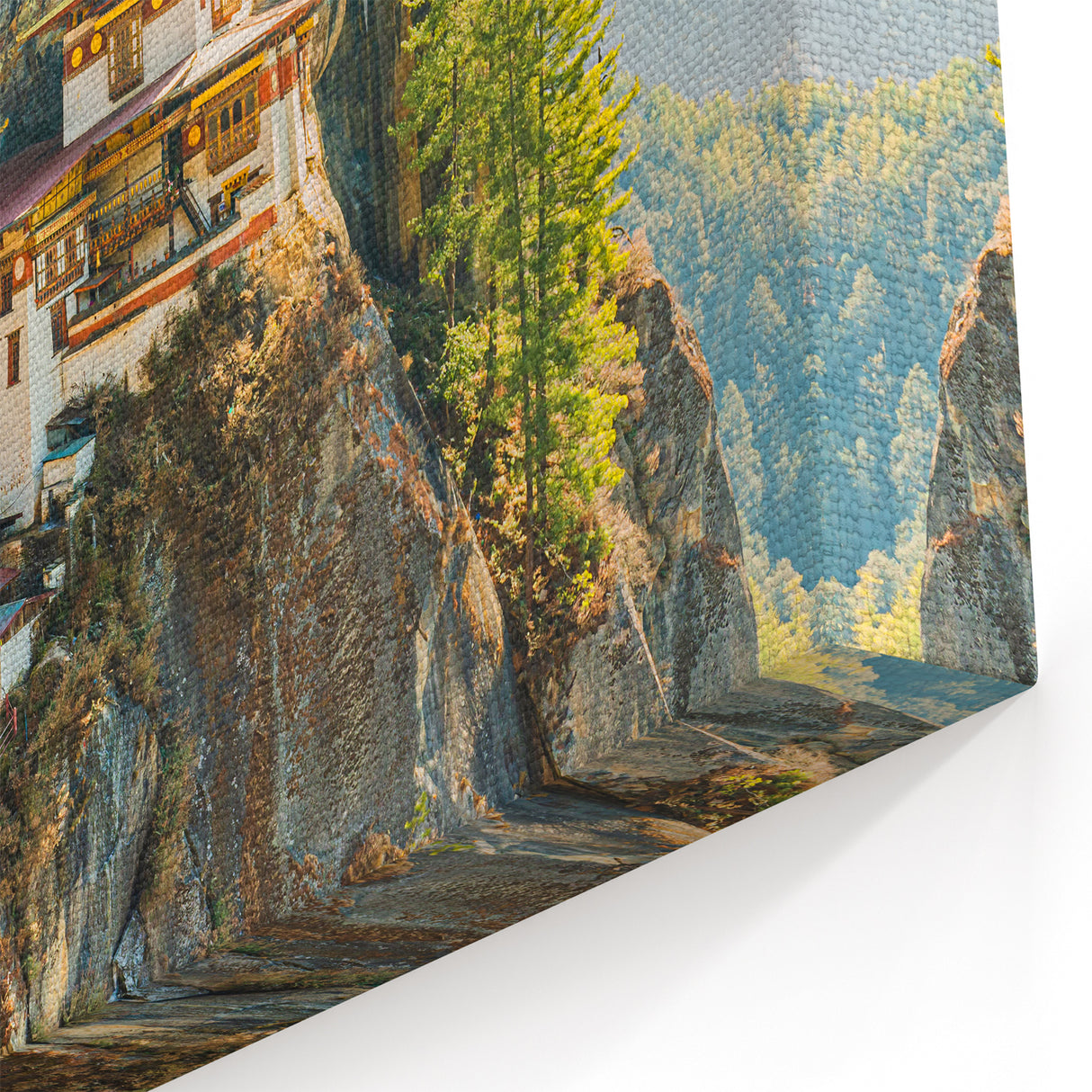 Majestic Bhutan Monastery Wall Art - Scenic Landscape Canvas Print