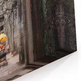 Khmer Culture Artwork - Buddha Statue in Bayon Temple Corridor