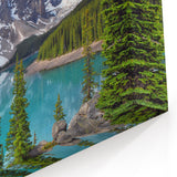 Alberta Landscape Canvas - Majestic Moraine Lake and Rockies Wall Art
