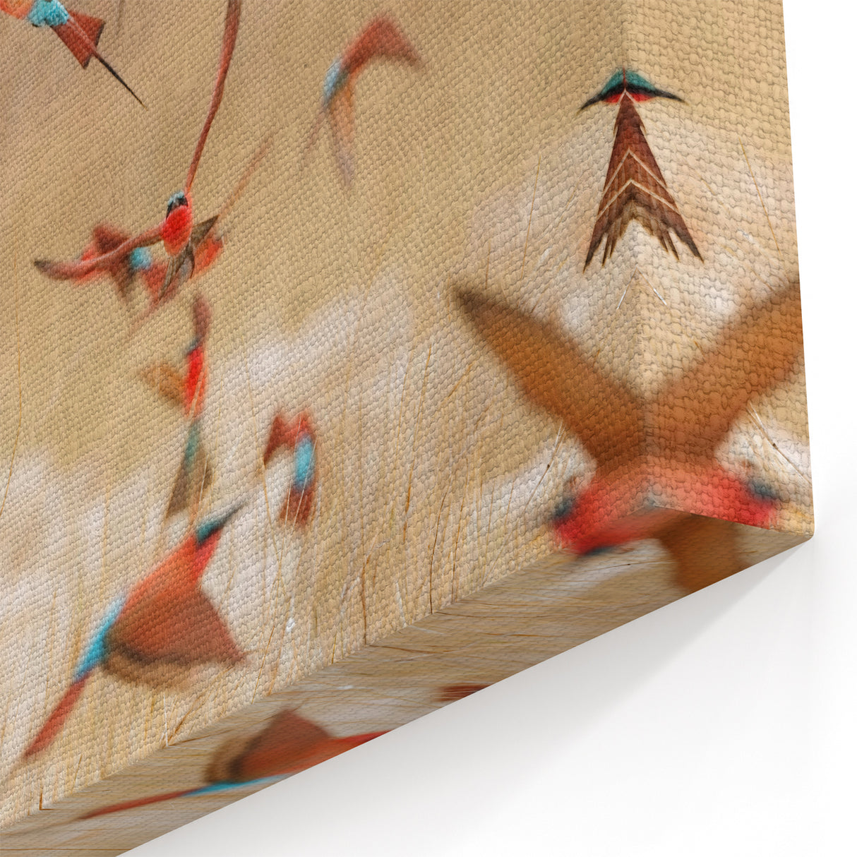 Namibia Art Prints - Vibrant Bee-eaters in Flight Over African Grasslands