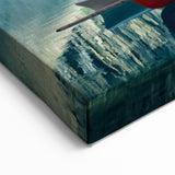 Alberta Moraine Lake Wall Art - Colorful Canoes on Moraine Lake with Rockies