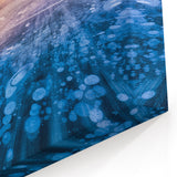 Alberta Frozen Lake Art - Iceberg Bubbles with Winter Sunrise Canvas Print