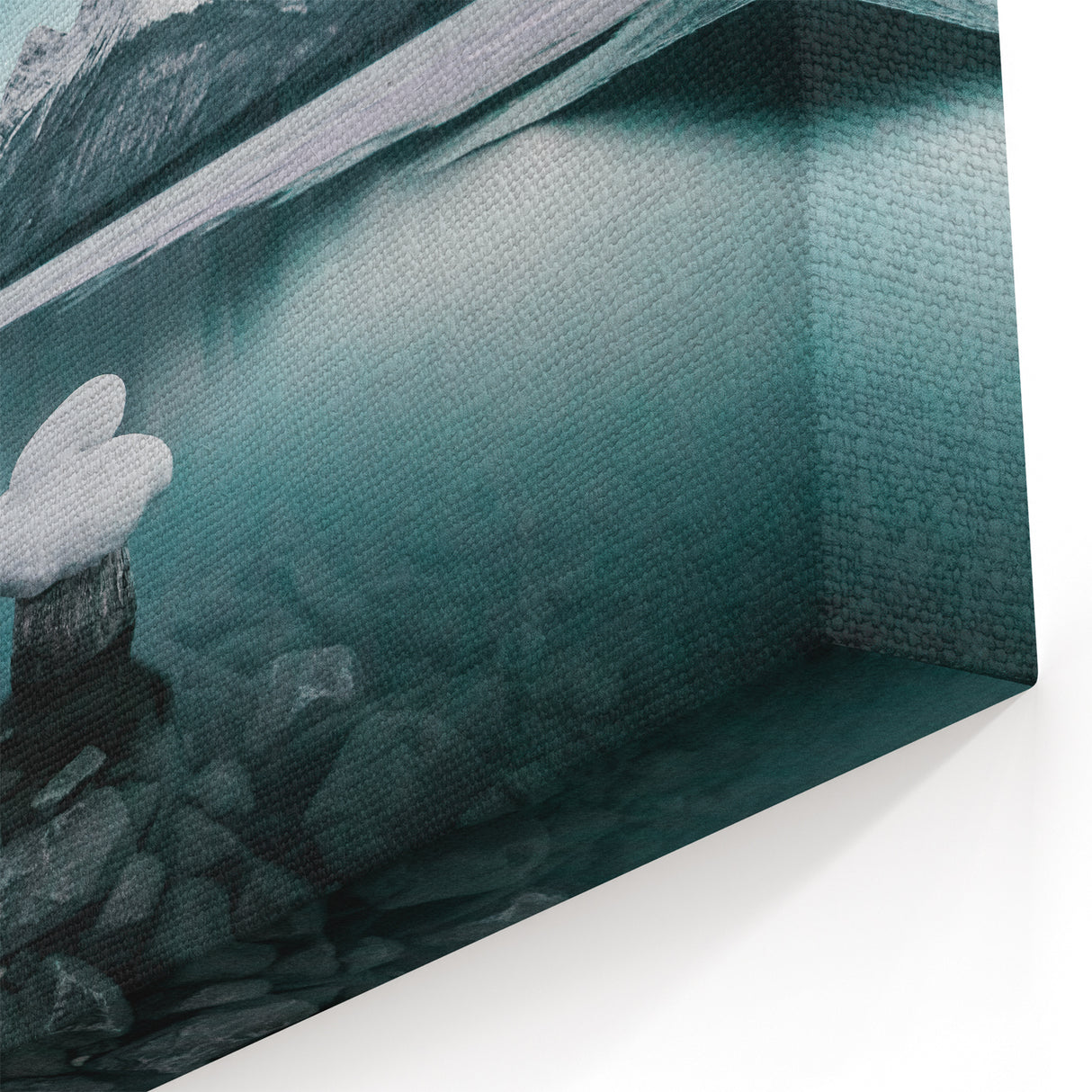 Alberta Nightscape Art - Tranquil Frozen Lake Under Starry Sky Canvas