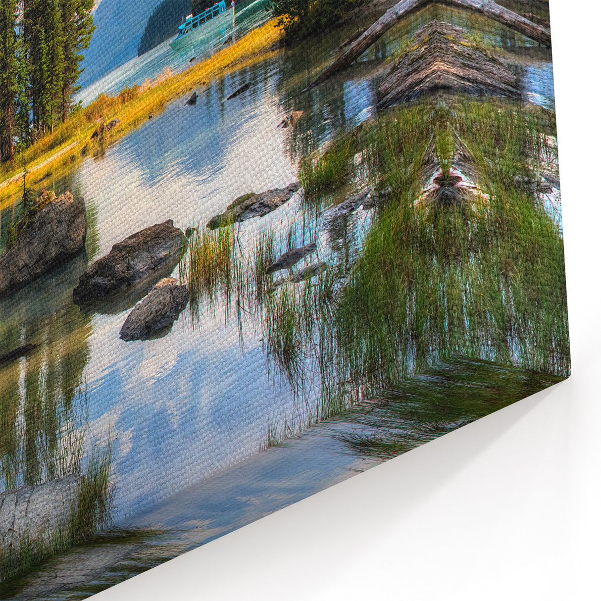 Alberta Spirit Island Wall Art - Scenic Spirit Island on Maligne Lake with Majestic Mountains