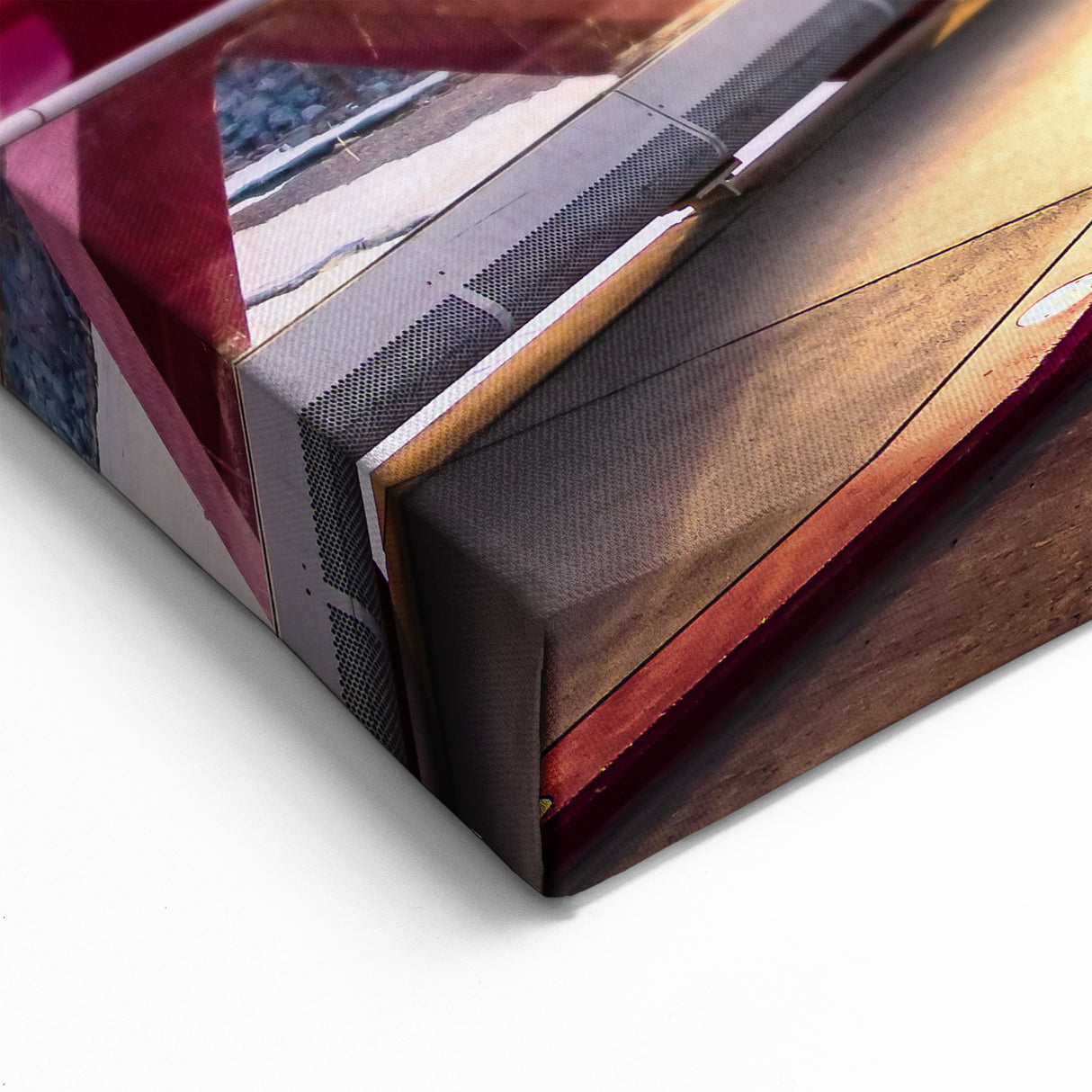 Alberta Urban Art - Peace Bridge at Sunrise in Calgary Cityscape