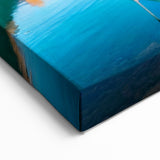 Alberta Canoes Wall Art - Scenic Canoes on Emerald Lake with Rocky Mountains