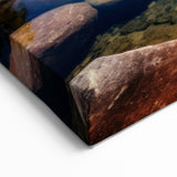 Alberta Crystal Nature Art - Crystal Clear Lake Reflection in Rocky Mountains