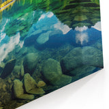 Alberta Crystal Nature Art - Crystal Clear Lake Reflection in Rocky Mountains