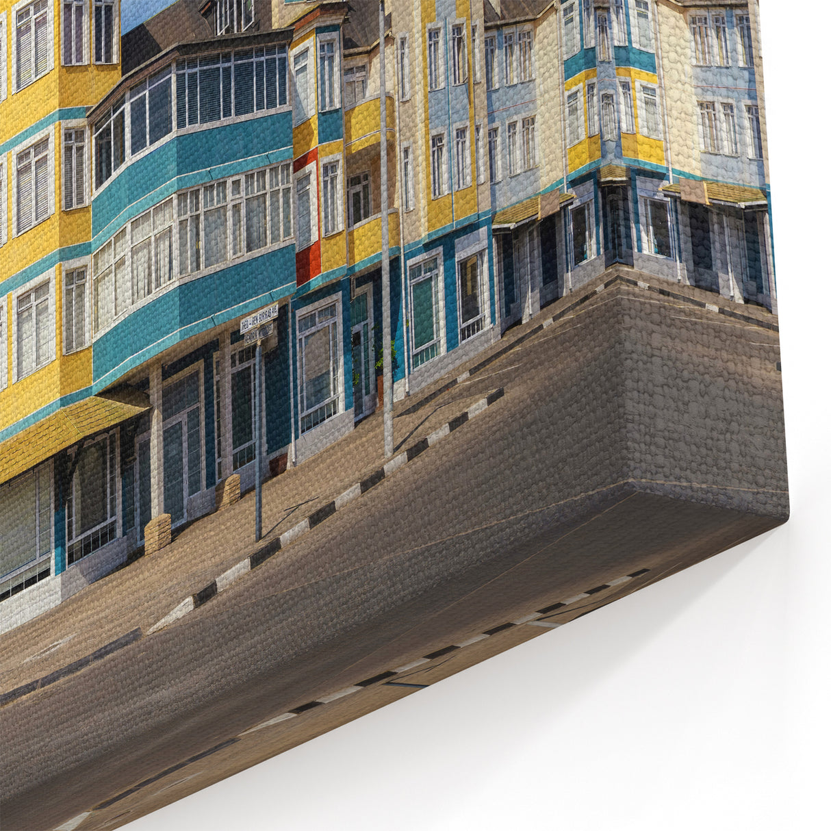 Namibia Street Scene – Colorful Colonial Architecture Wall Art Print